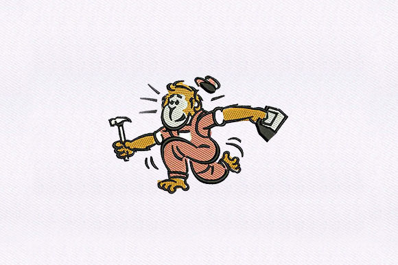 Monkey Worker: A Cute Embroidery Design for Etsy Sellers