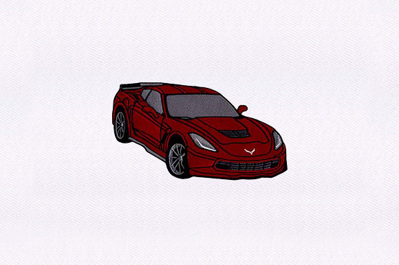 Red Sports Car Embroidery Design Review for Gift Shops