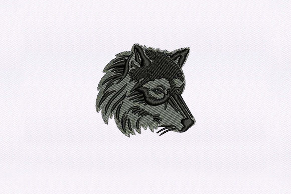 Wolf Face Embroidery for Boutique Apparel